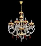 red crystal chandelier with 8 design arms