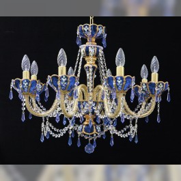 Blue artistic crystal chandelier