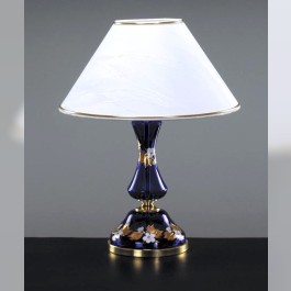 Blue table lamp with the lampshade