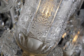 Detail of a cut vase of a luxury chandelier