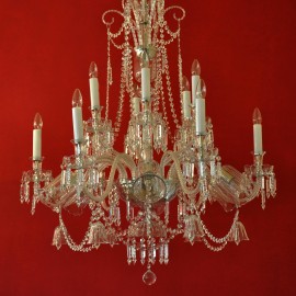 18-arm design crystal chandelier with crystal bells  & blown glass vases