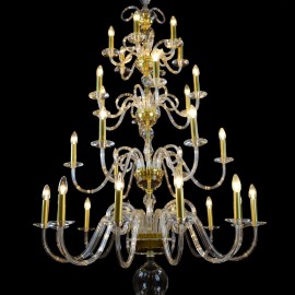 30-arm smooth glass chandelier - A glass version of the Dutch chandeliers