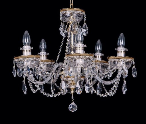 Crystal chandelier with Astra Gold ® metal layer
