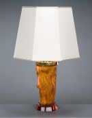 Orange Table Lamp (Amber glass) - Octagonal lampshade