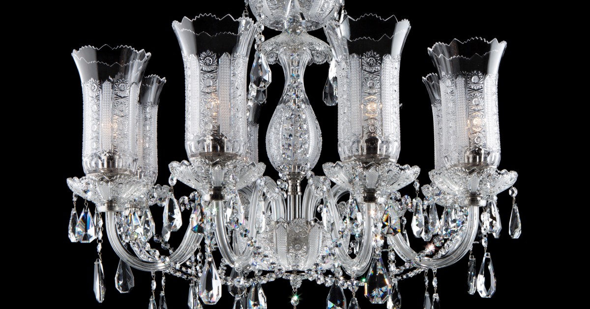 8-arm luxury Czech crystal chandelier with vases with PK500 hand