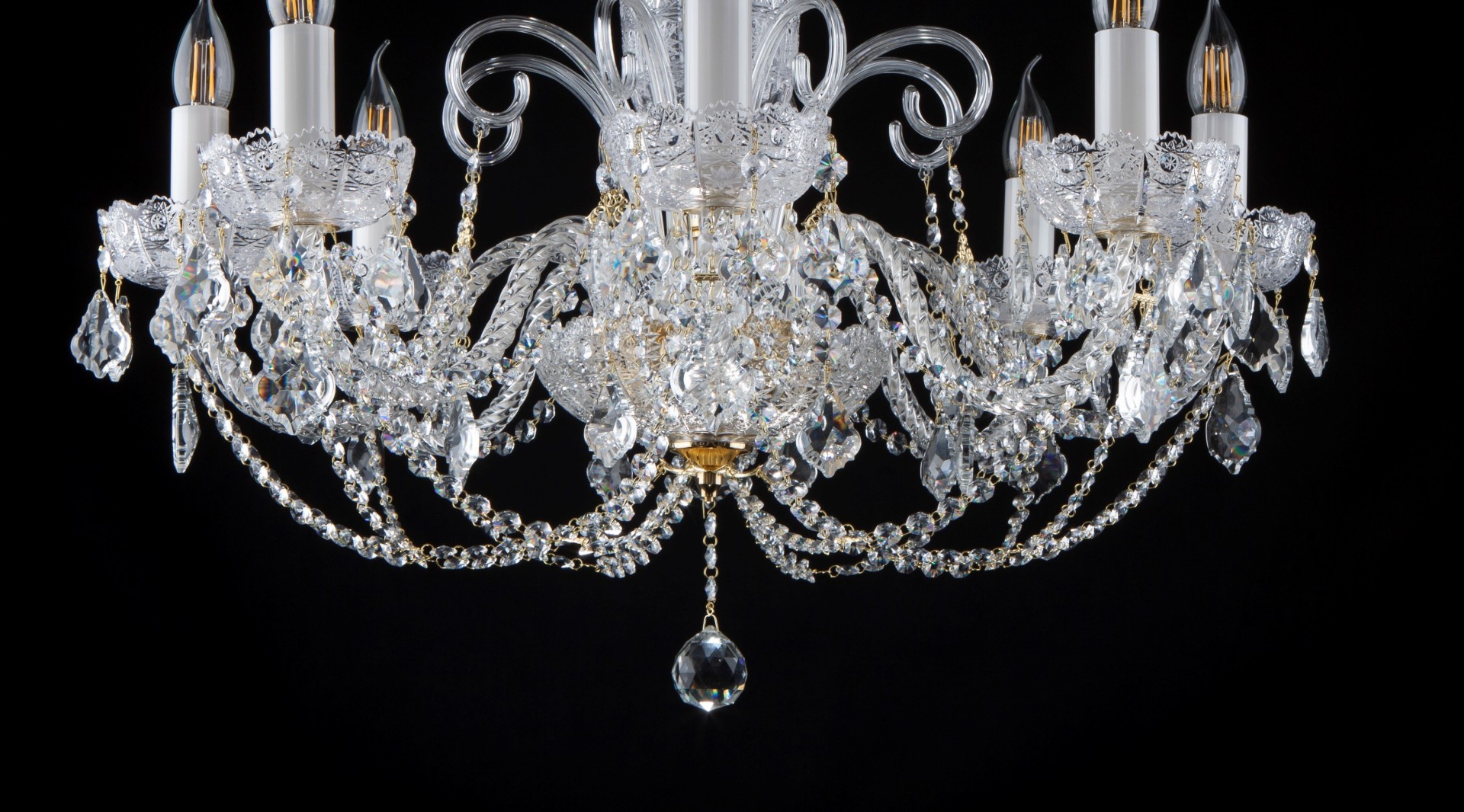 8 Arm Full Cut Crystal Chandelier In, How To Lower Chandelier