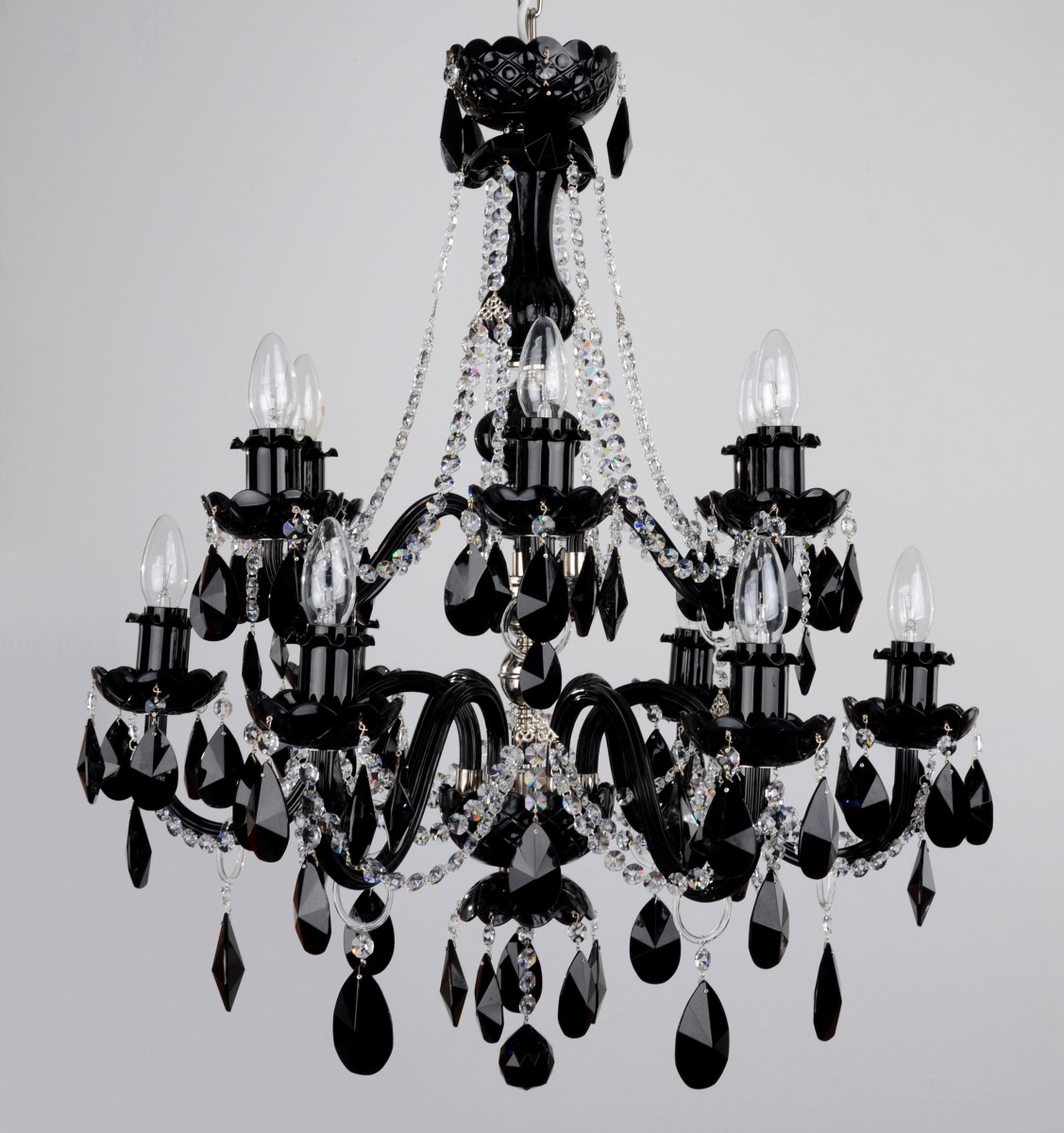 black crystal chandelier table lamp