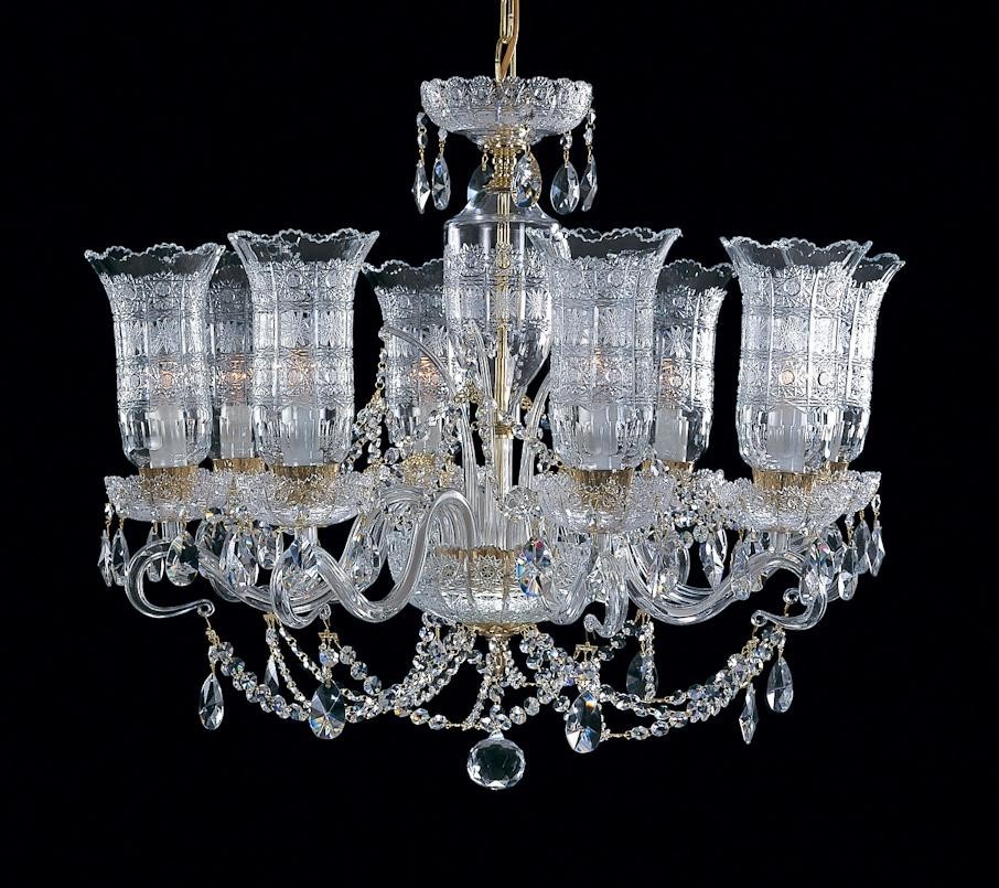 8-arm luxury Czech crystal chandelier with vases - precise PK500 hand cut