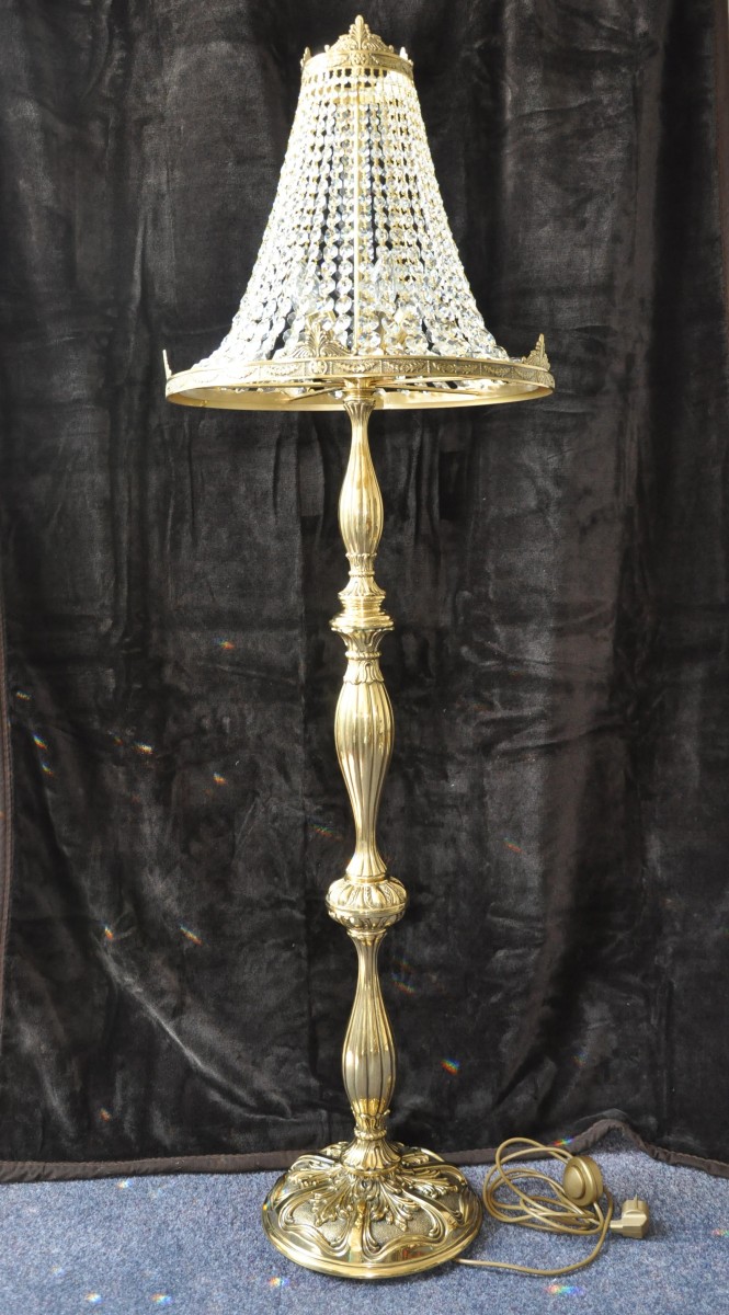 5 Bulb Strass Cast brass crystal floor lamp