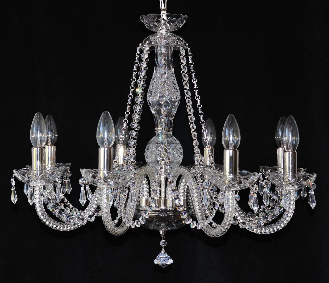 8 Arms Plain Crystal Chandelier With, What Is A Crystal Chandelier