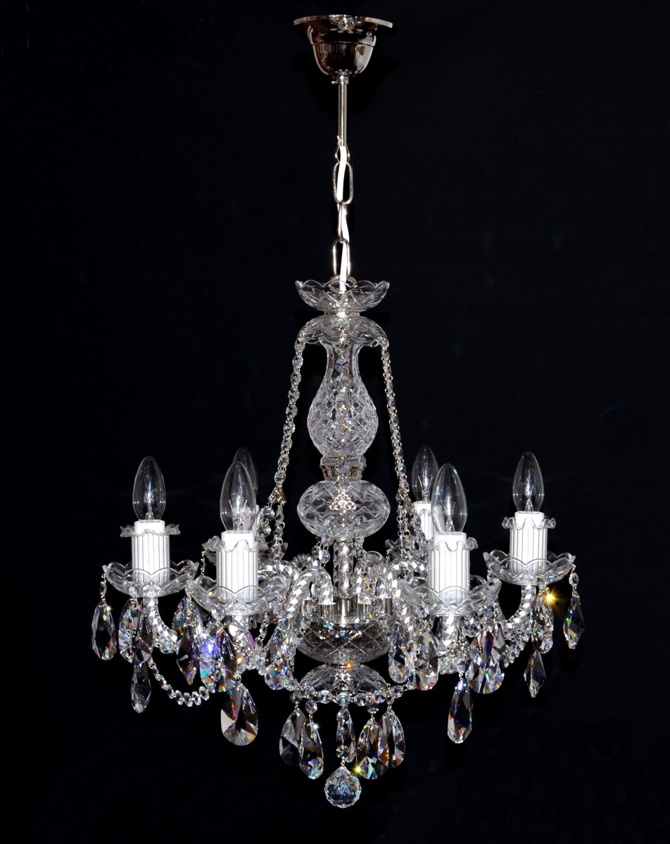 8 Arms Cast brass crystal floor lamp with crystal spike & crystal almonds