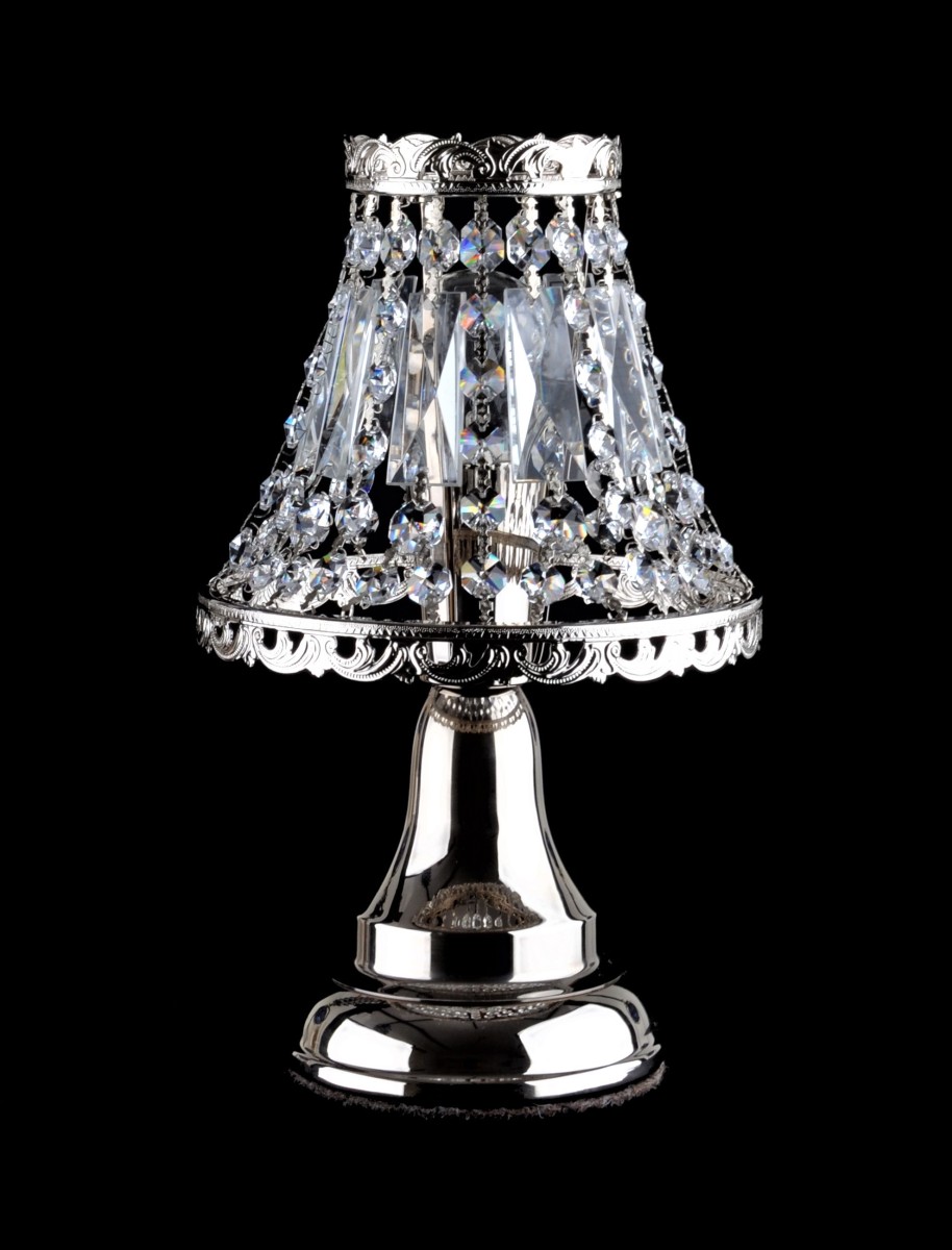 1 Bulb Cast brass Strass crystal table lamp