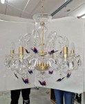 Chandelier decorated with glass figurines - butterflies