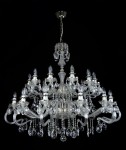 A silver chandelier painted with platinum for modern luxury spaces