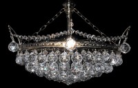 6 bulbs silver basket crystal chandelier with cut crystal balls II.