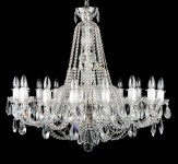 Beautiful crystal chandelier with 16 bulbs, e.g. above a dining table, restaurant, etc.