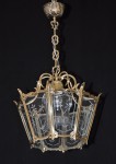 Decorative brass lantern with flat crystal trimmings