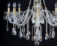 8 Arms Crystal chandelier with smooth glass arms & Cut almonds