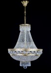 The whole golden strass chandelier made of matt brass