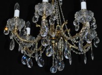 6 Arms Crystal cast brass chandelier - Gold brass & PK500 detail1