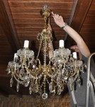 Installation of a chandelier in the interior