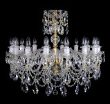 Detail:  The chandelier is densely decorated with crystal almonds and crystal chains.