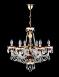 Traditional Czech ruby ​​glass chandelier with 6 arms