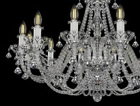 The left part of the chandelier is designed for a low interior