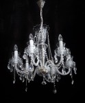 General view of a traditional Czech crystal chandelier made of cut glass