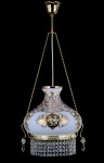 White chandelier for the bedroom decorated with Bohemian high enamel - Glass flowers