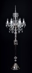 6 Arms Crystal floor lamp with crystal almonds on the ground of the livingroom