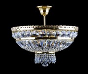 6 Bulbs brass basket crystal chandelier