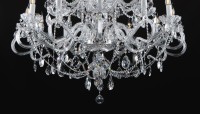 The lower part of the chandelier with high-quality crystal pendants