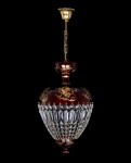 Ruby red crystal basket lamp with ceiling rose