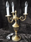 3 Arms Cast brass crystal table lamp