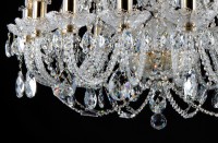 Detail of the lower part of the chandelier - cut crystal bowl