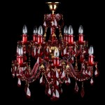 12 arm garnet crystal chandelier with low ceiling adjustment