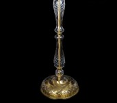 Stable cut leg of a floor lamp made of metallurgical glass