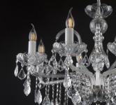 Detail of a silver designer crystal chandelier