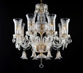 Luxury Czech chandelier with gilded cut