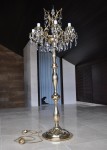 8 Arms Cast brass crystal floor lamp with crystal spike