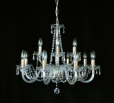 12 Arms plain crystal chandelier with cut crystal drops