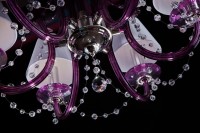 View of the chandelier lampshades from below