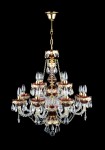An overview of the twelve-arm ruby chandelier