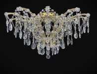 12-bulb crystal Theresian light for direct ceiling mounting