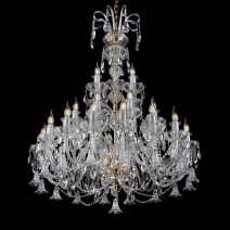 Comparison of two similar 31 arm chandeliers: crystal bells VS crystal almonds