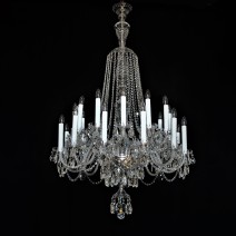 24-arm Victorian crystal chandelier with long candles