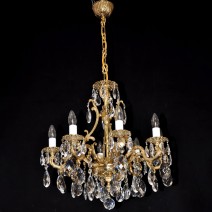 Comparison of cast brass chandeliers with two types of finishes: pure GOLD & highlighted RELIEF