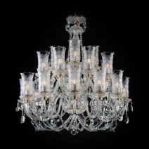 Large luxury crystal chandelier with glass butterflies