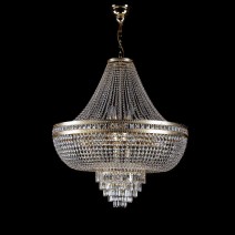 Strass crystal chandeliers in the shape of a basket lined with square stones